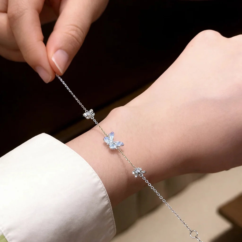 Luminous Blue Butterfly Bracelet