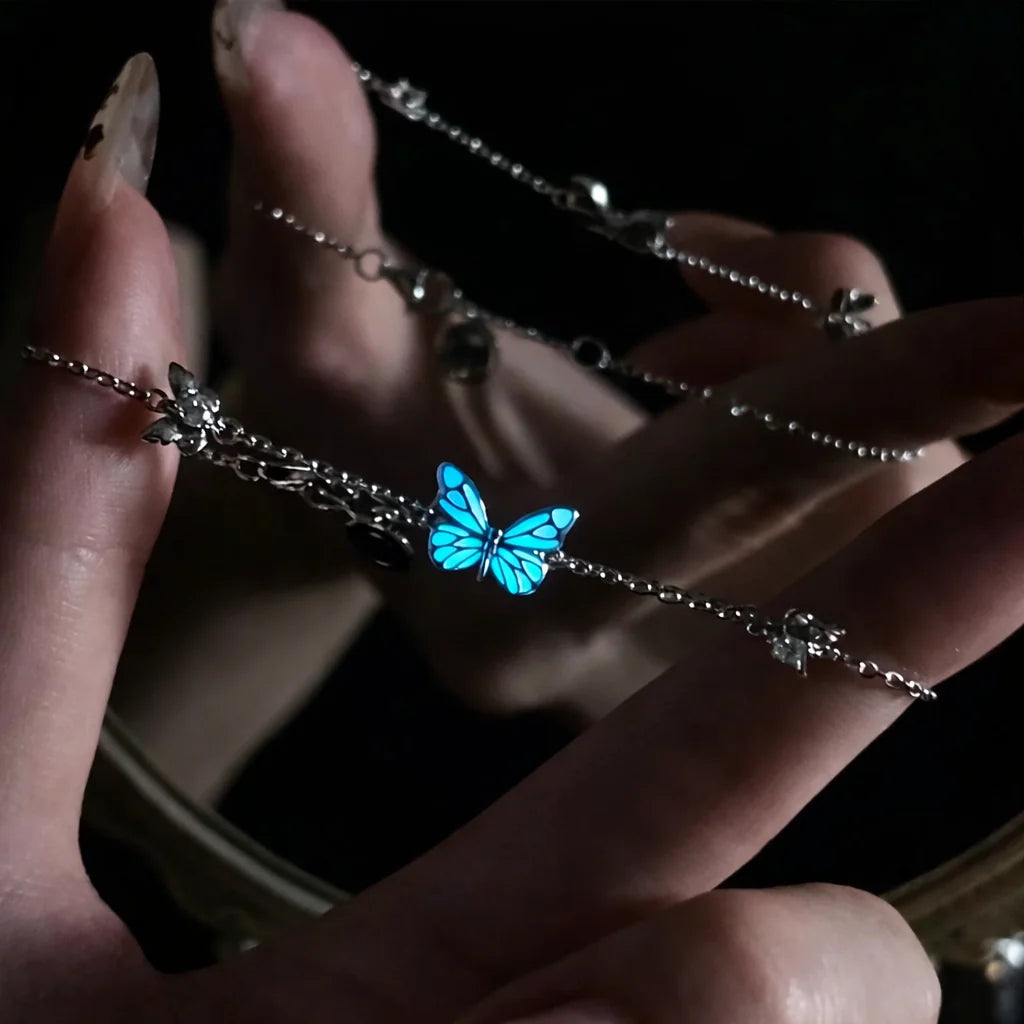 Luminous Blue Butterfly Bracelet, alternate view