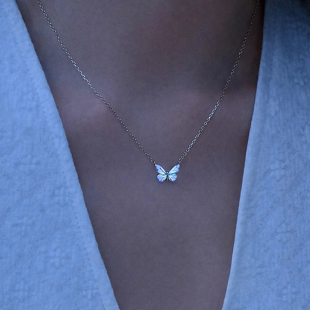 Glow-in-the-Dark Butterfly Necklace, alternate view